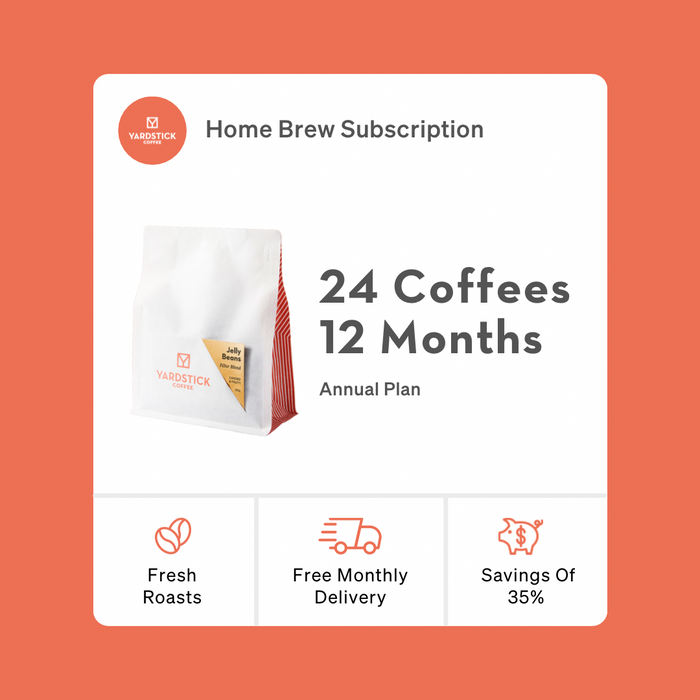 Home Brew Subscription: 12-Months (2x 200g Filter Coffees Per Month)